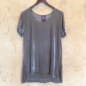 Johnny Was Velvet Silk Back Blouse